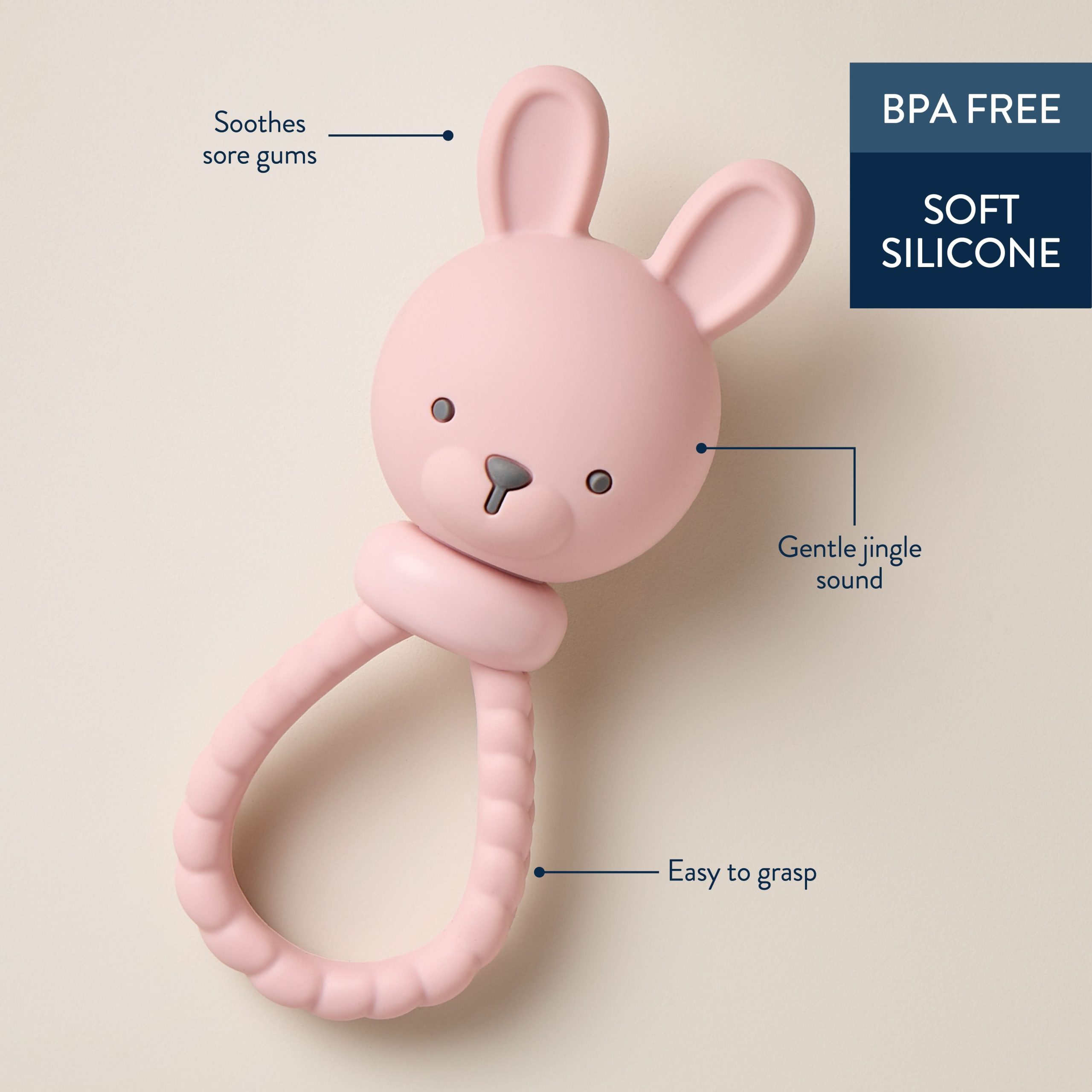 Shake & Smile™ Silicone Rattle Teether - Image 2